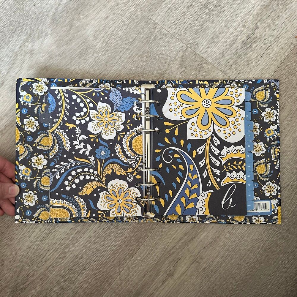 Vera Bradley Address Book Binder Style Ellie Blue Pattern Item #11616 NEW - Picture 5 of 7